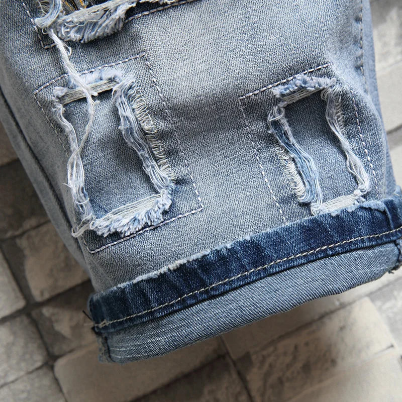 Short Denim 3D Art Print Slim Premium