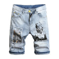 Short Denim 3D Art Print Slim Premium