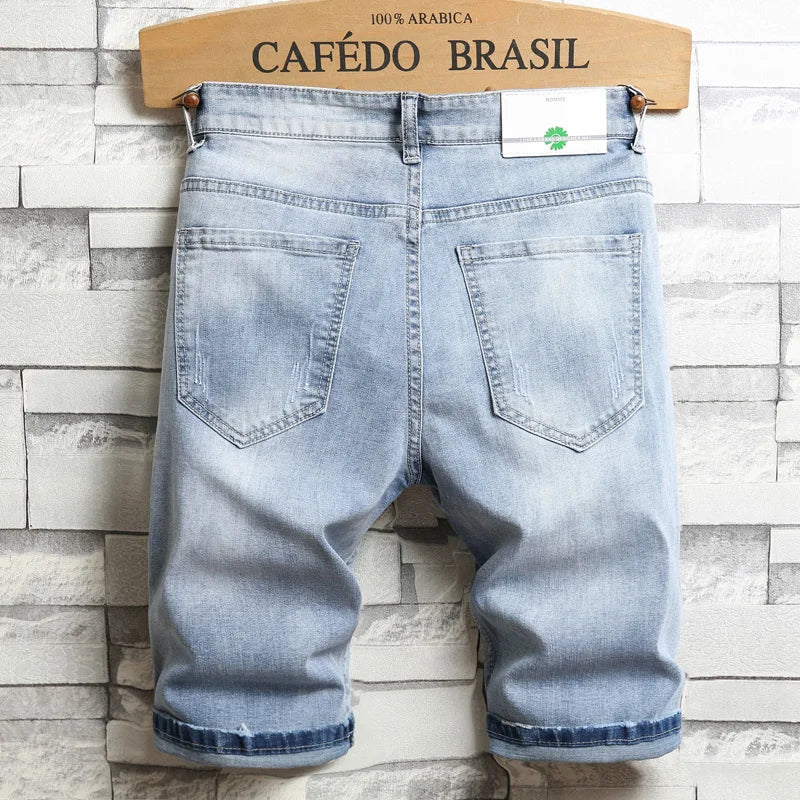 Short Denim 3D Art Print Slim Premium
