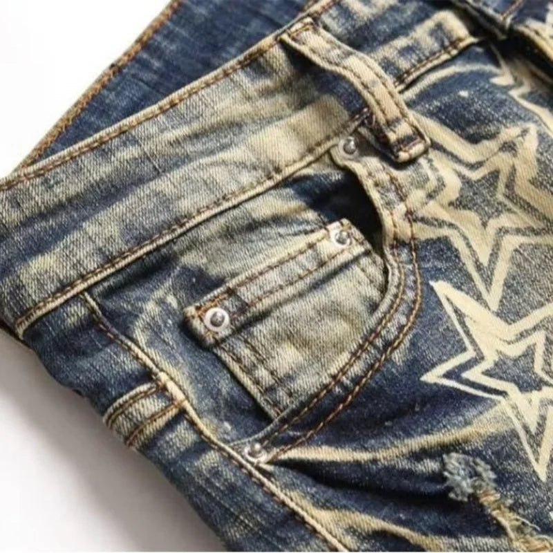 Jeans Retro Patch Distressed