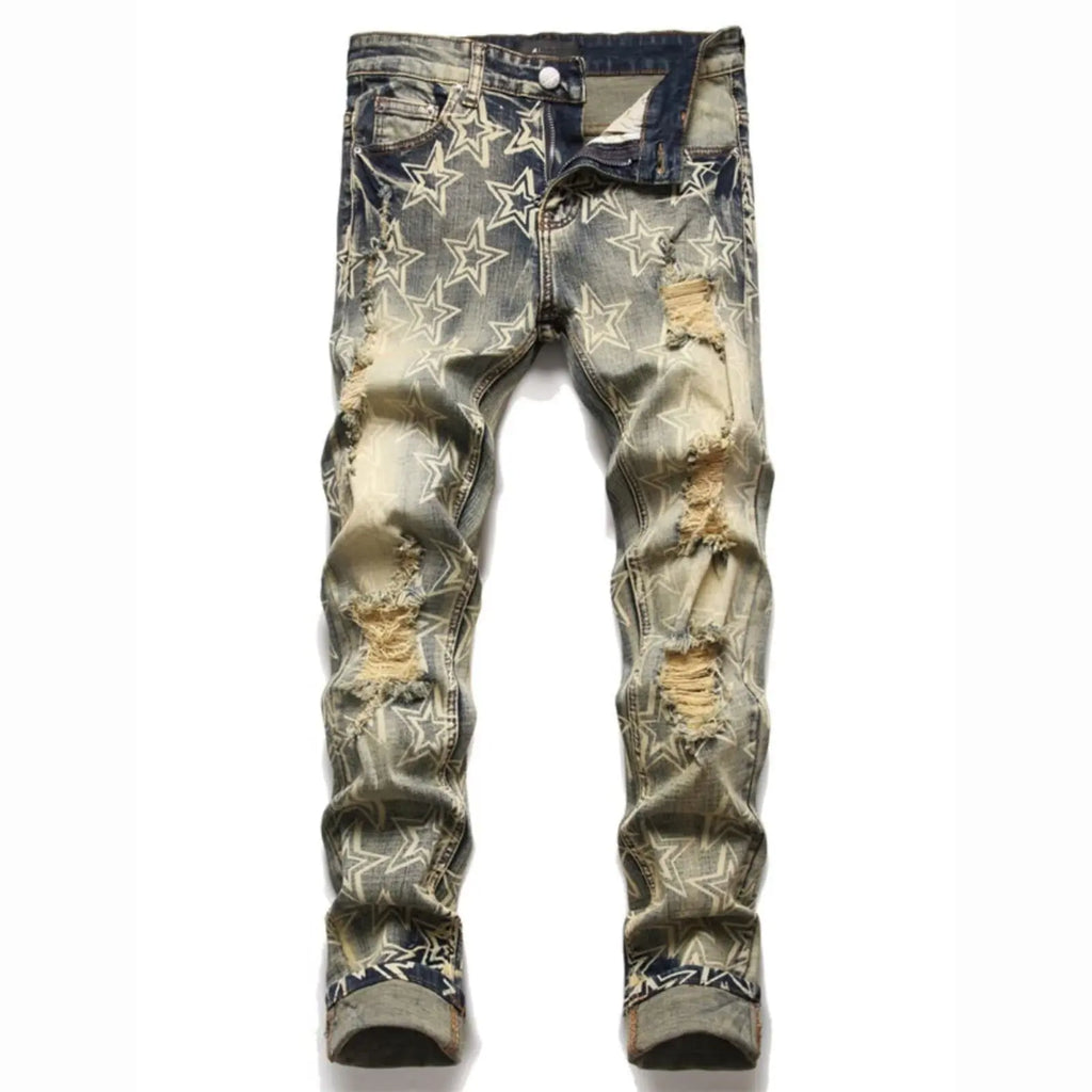 Jeans Retro Patch Distressed