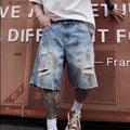 Short Denim Distressed Heavy Street